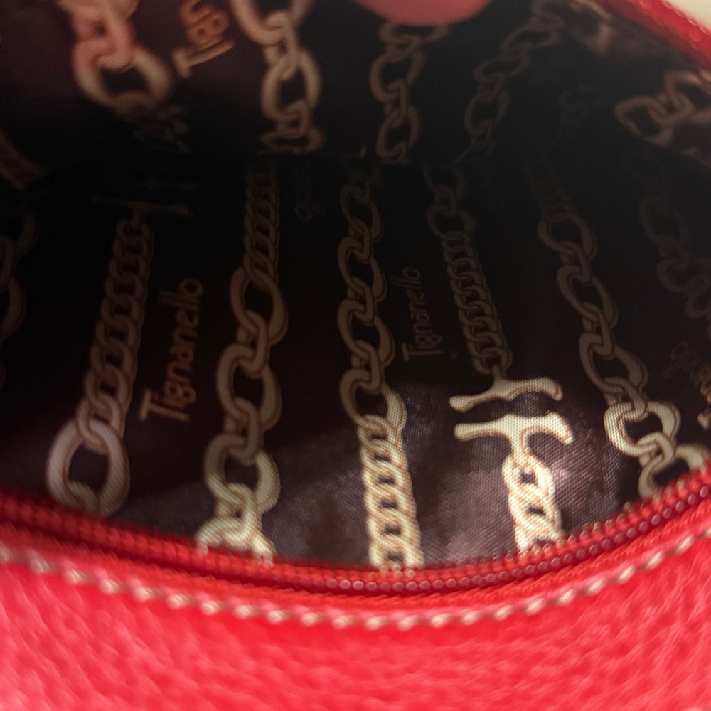 Tignanello Red Pebbled Leather Shoulder Bag - Picture 9 of 15